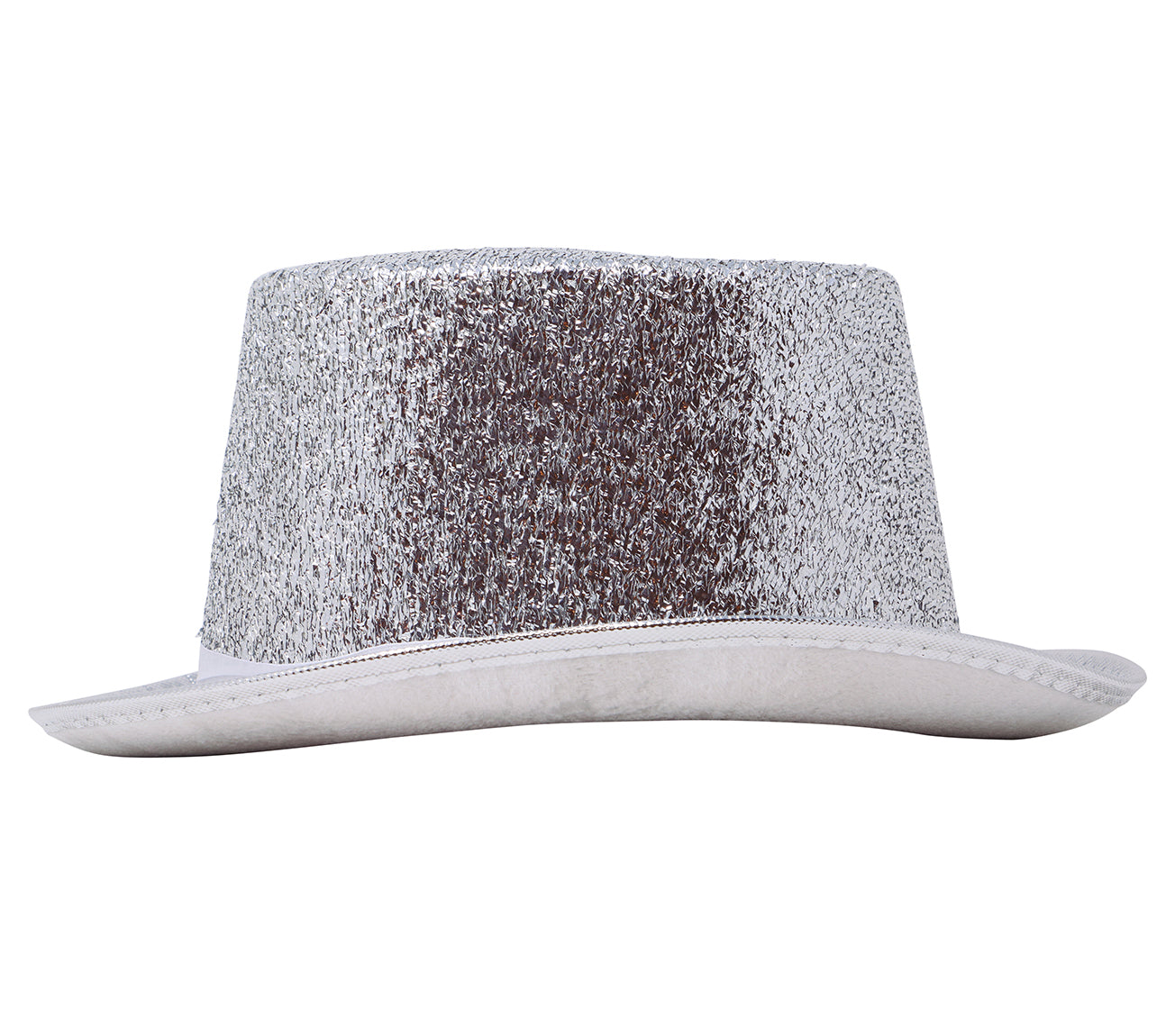GP13123 – Silvester Glitzerhut Zylinderhut Party – Farbe: Silber