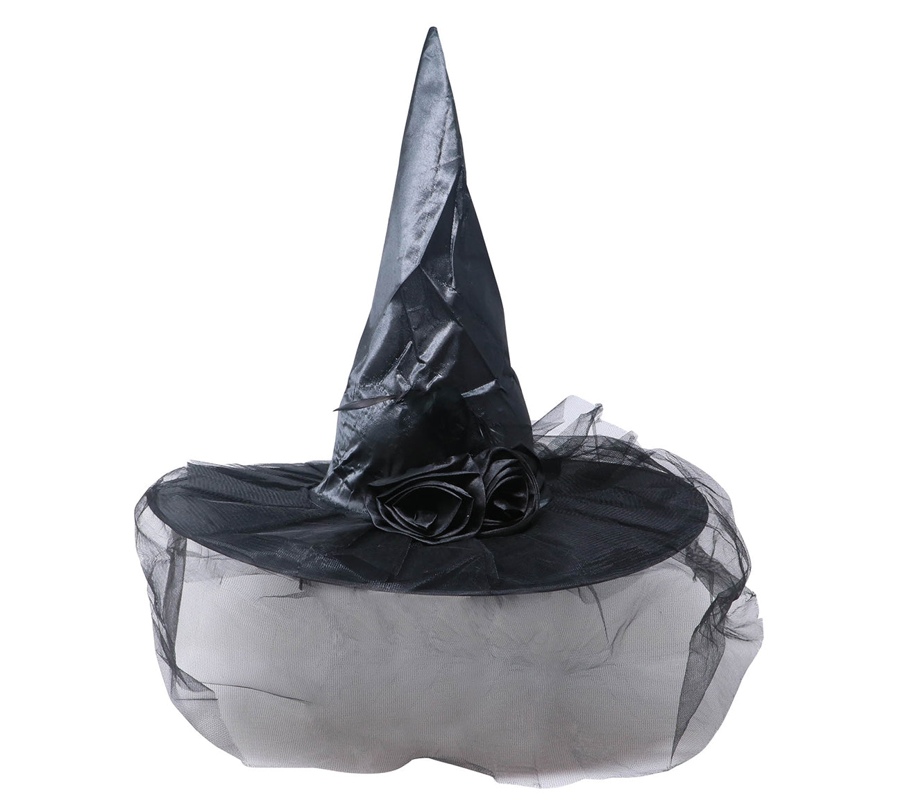 GP13148 – Hexe Mysteriöser Hut Glamouröse Blume – Farbe: Schwarz