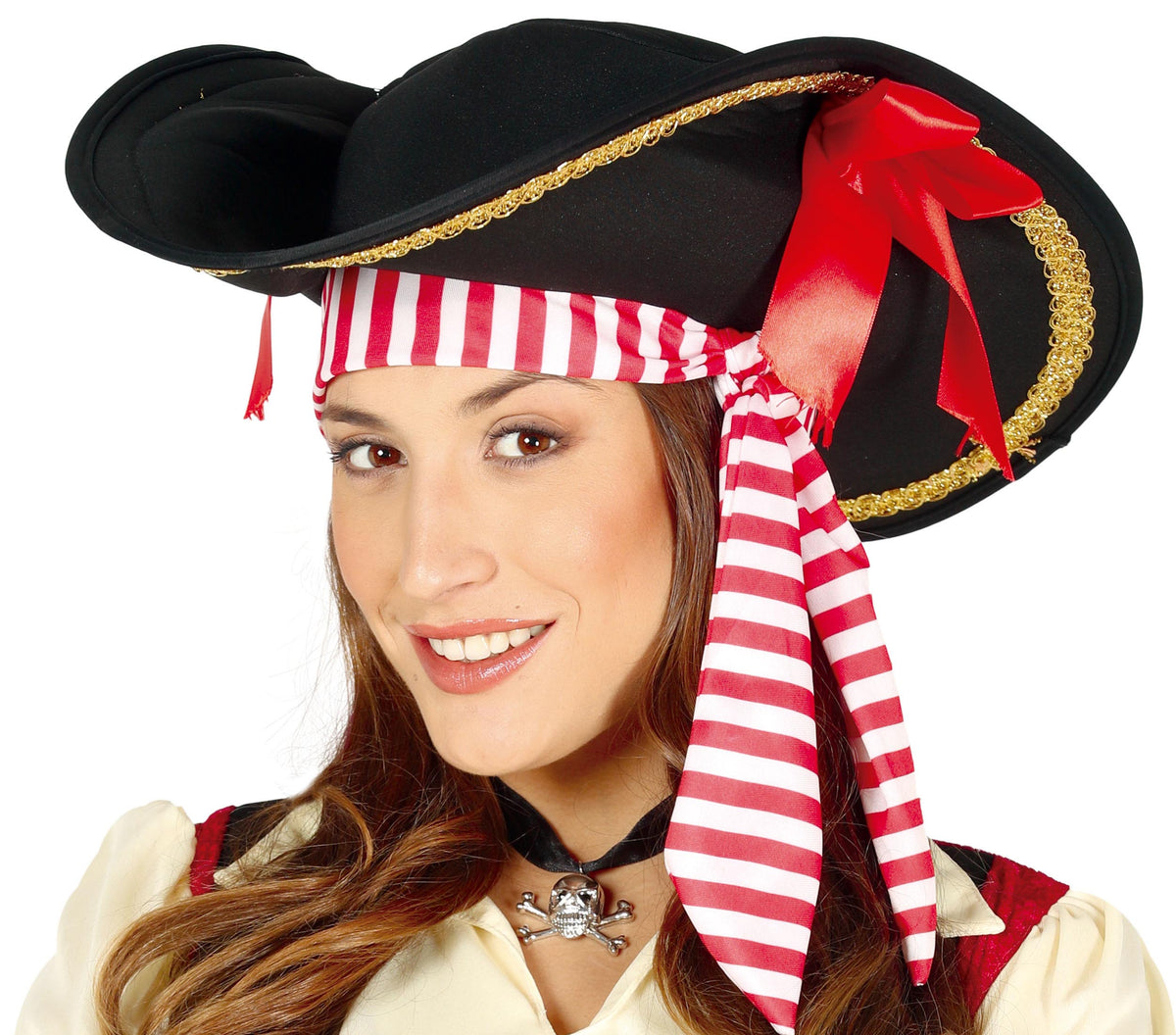 GP13167 – Pirat Dreispitzhut Korsarenschmuck – Farbe: Schwarz