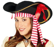 Piratenhut für Damen schwarz mit Schleife, Bild 1