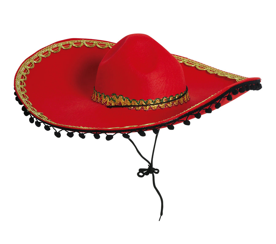 GP13188 – Mexiko Fiesta Roter Sombrero Kostümhut – Farbe: Rot, Ansicht 2