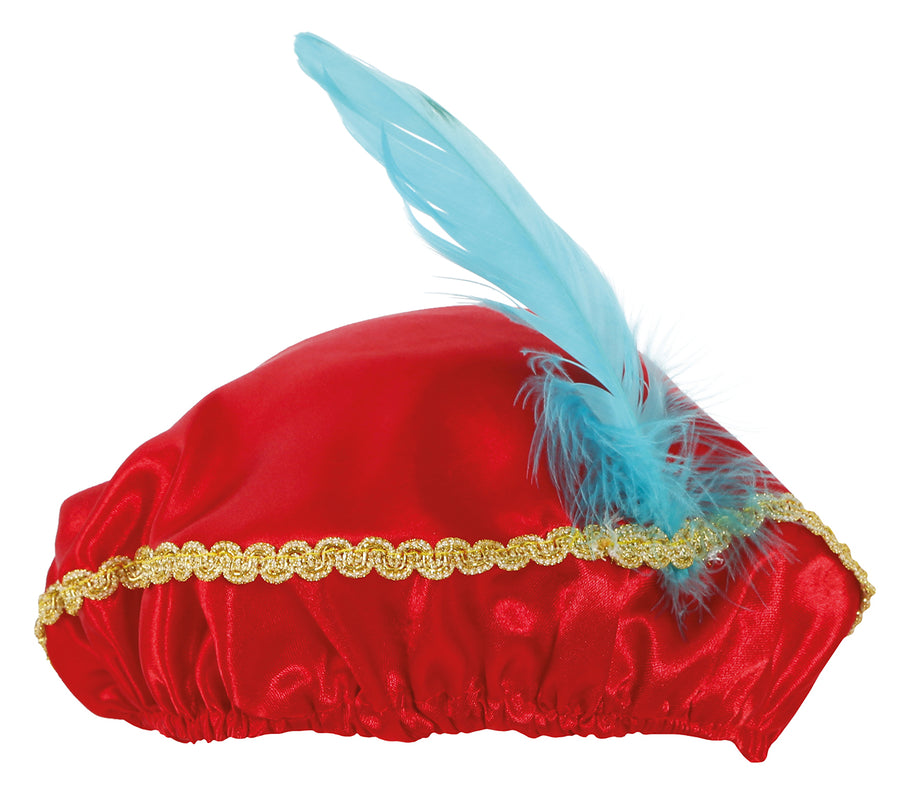 GP13198 – Mittelalterlicher Ritterhut Feder – Farbe: Rot, Ansicht 2