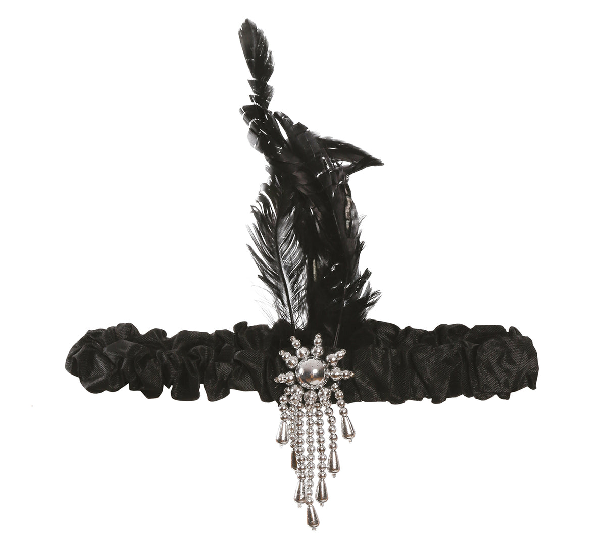 GP13200 – Roaring 20s Stirnband Feder Karneval – Farbe: Schwarz