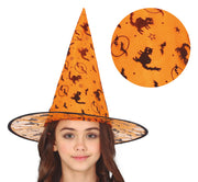 Hexenhut für Mädchen orange Halloween, Bild 1