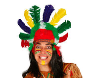 Indianer Federschmuck für Erwachsene bunt, Bild 2