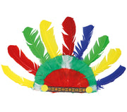 Indianer Federschmuck für Erwachsene bunt, Bild 3