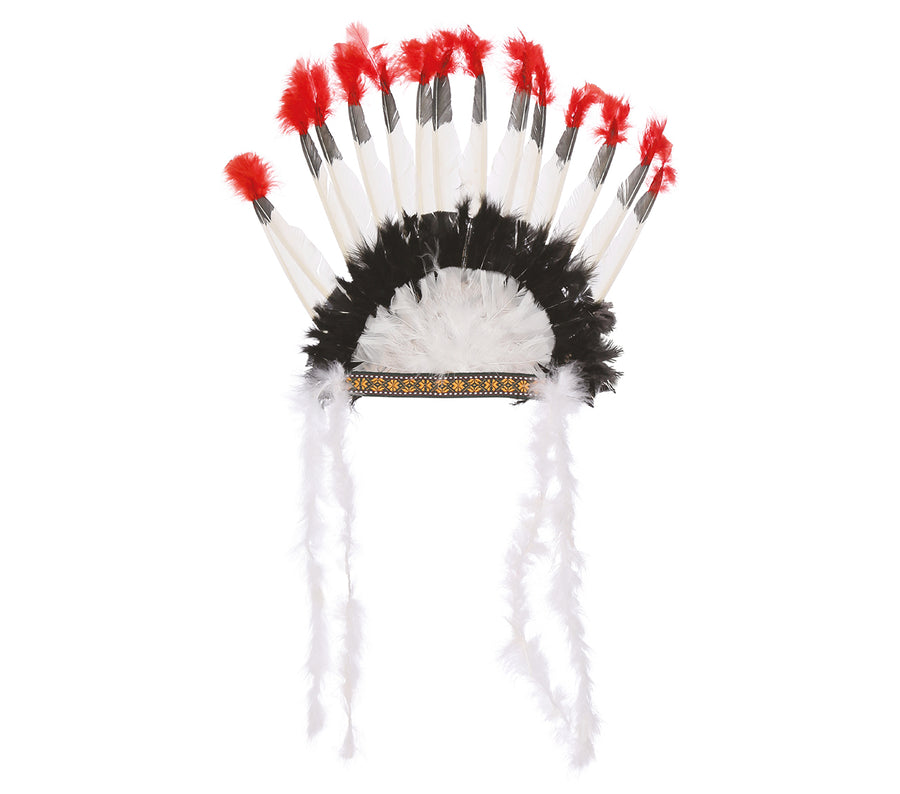 GP13240 – Indischer Häuptling Kopfschmuck Karneval – Farbe: Weiß, Ansicht 2