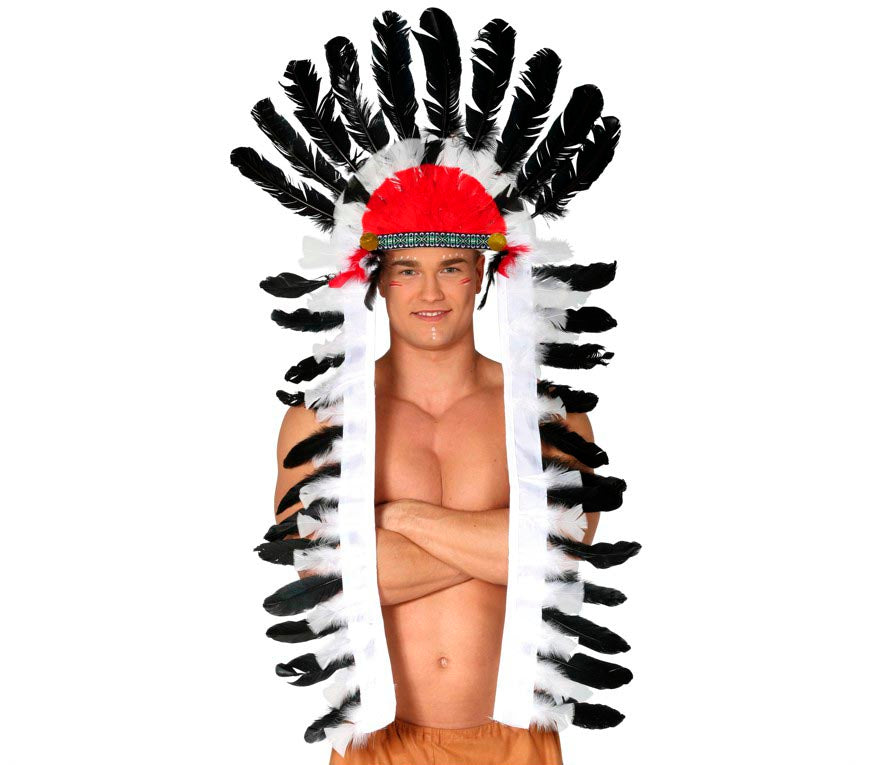 GP13241 – Indischer Häuptling Kopfschmuck Federn Tradition – Farbe: Schwarz