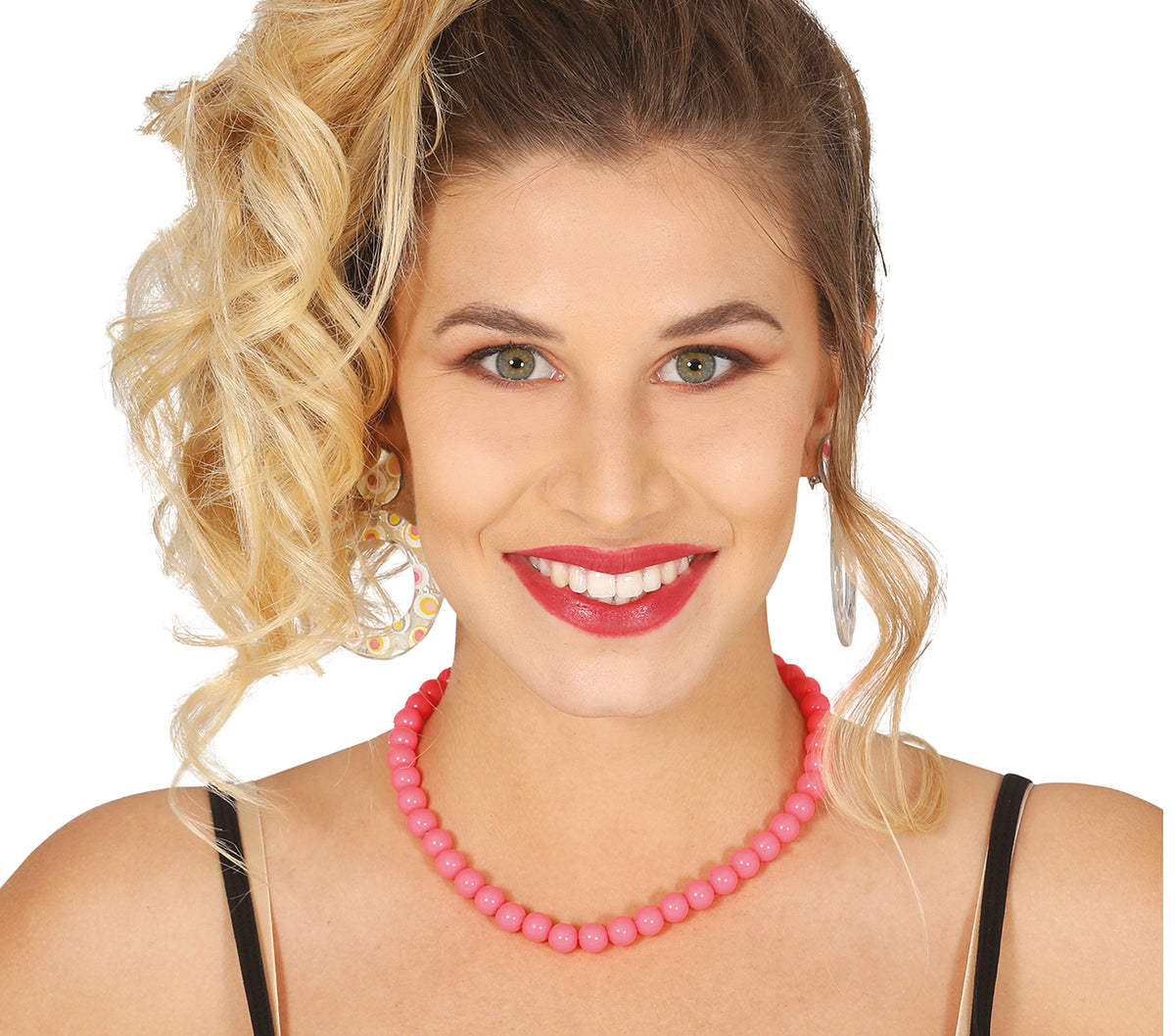 GP18845 – Neon Perlenkette für Damen 40 cm 80er Jahre – Farbe: Mehrfarbig