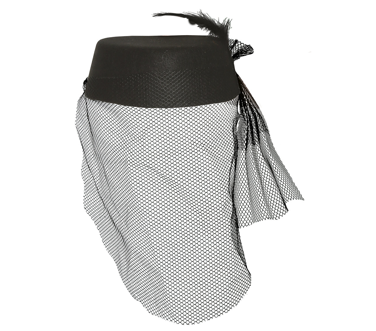 GP13250 – 19 Jahrhundert Elegante Kopfbedeckung Mit Schleier – Farbe: Schwarz