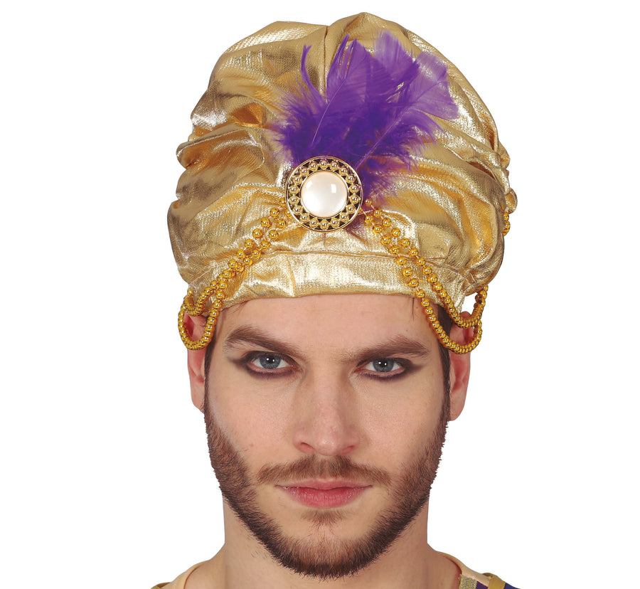 GP13262 – Wüstenprinz Goldener Sheik Turban – Farbe: Gold, Ansicht 2