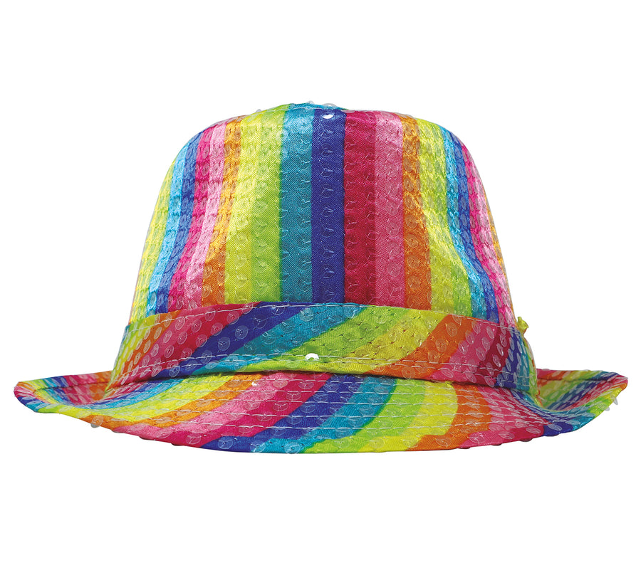 GP13294 – Regenbogen Partyhut 20s Karneval – Farbe: Mehrfarbig, Ansicht 2