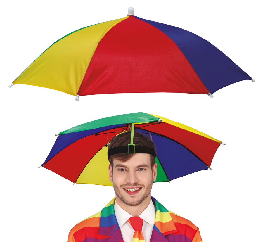 Regenschirm Hut für Erwachsene 55 cm Regenbogen