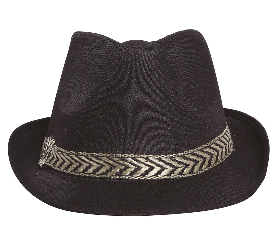 GP13368 – 20S Gangster Retro Hut Schwarz Fedora Kostüm – Farbe: Schwarz, Ansicht 2
