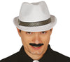 GP13368 – 20S Gangster Retro Hut Schwarz Fedora Kostüm – Farbe: Weiß