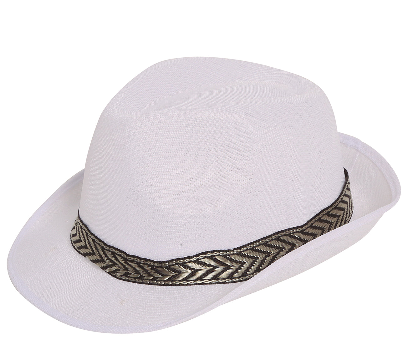 GP13368 – 20S Gangster Retro Hut Schwarz Fedora Kostüm – Farbe: Weiß