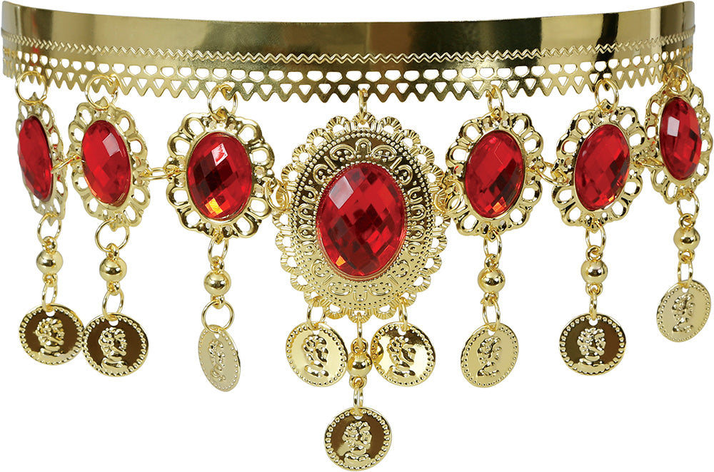 GP13464 – Wüstenprinzessin Kopfschmuck Rot Strass – Größe: Standard
