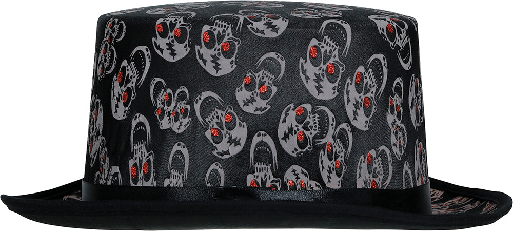 GP13480 – Halloween Schädelhut Eleganter Hut – Farbe: Schwarz