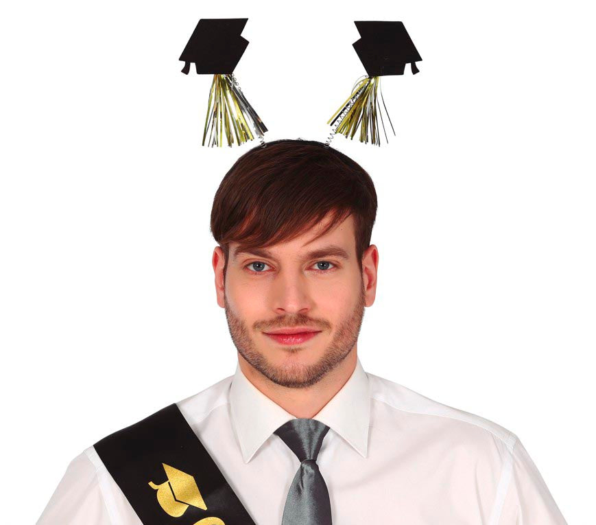 GP13484 – Graduation Kopfschmuck Abschluss Feier – Farbe: Schwarz