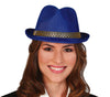 GP13368 – 20S Gangster Retro Hut Schwarz Fedora Kostüm – Farbe: Blau