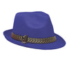 GP13368 – 20S Gangster Retro Hut Schwarz Fedora Kostüm – Farbe: Blau