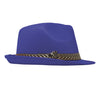 GP13368 – 20S Gangster Retro Hut Schwarz Fedora Kostüm – Farbe: Blau