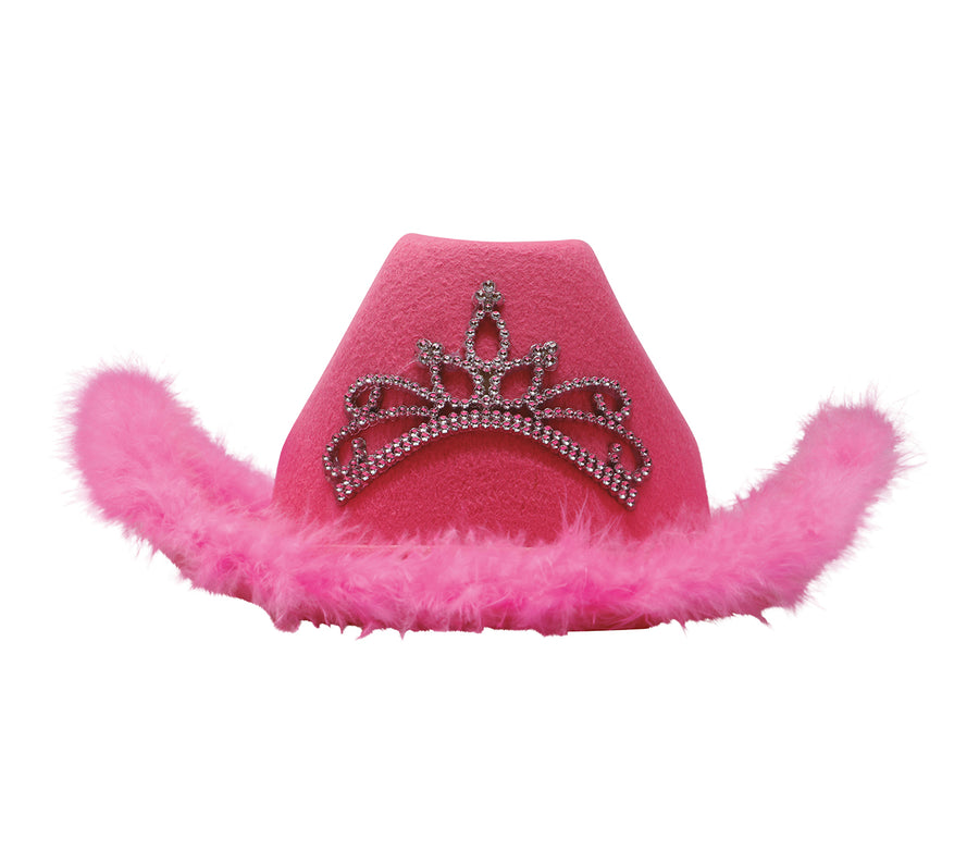 GP13493 – Cowboyhut Mit Funkelnder Krone – Farbe: Pink, Ansicht 2