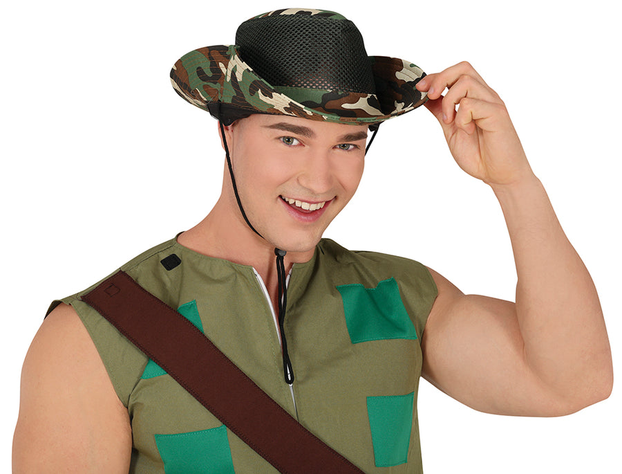 GP13495 – Militär Look Tropenhut Jäger – Farbe: Grün, Ansicht 2