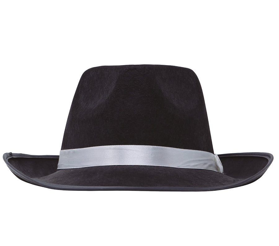 GP13506 – 20s Gangsterhut Schwarzer Vintage Hut – Farbe: Schwarz, Ansicht 2