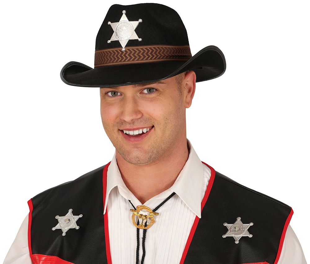 GP13522 – Cowboys Sheriff Partyhut Western Style – Farbe: Schwarz