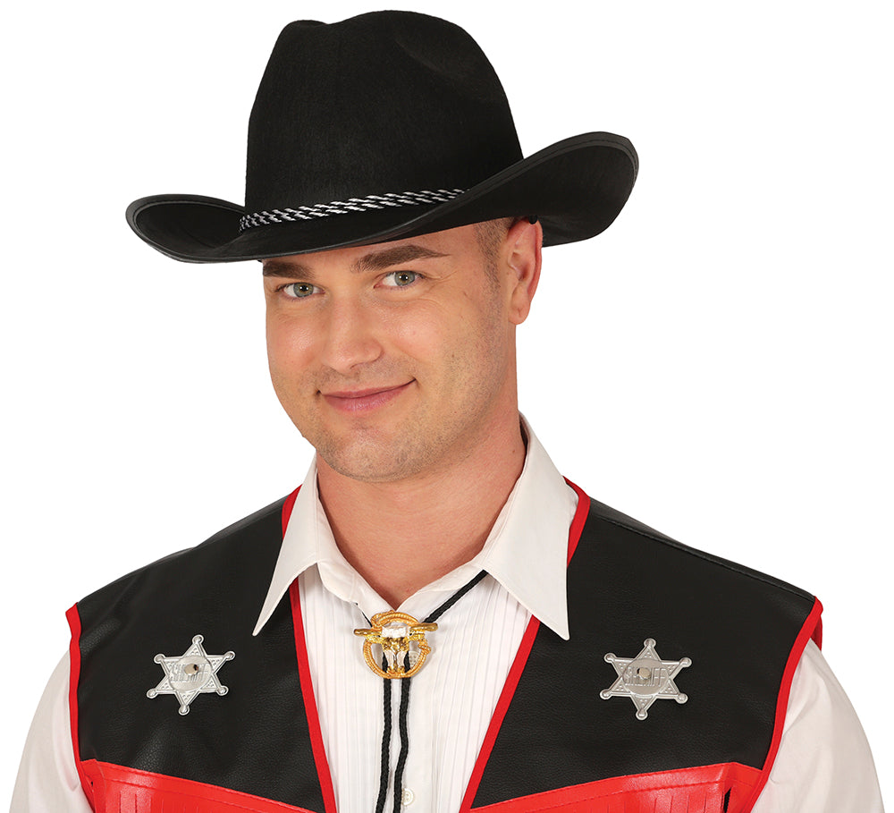 GP13549 – Cowboy Hut Schwarz Klassischer Westernhut – Farbe: Schwarz