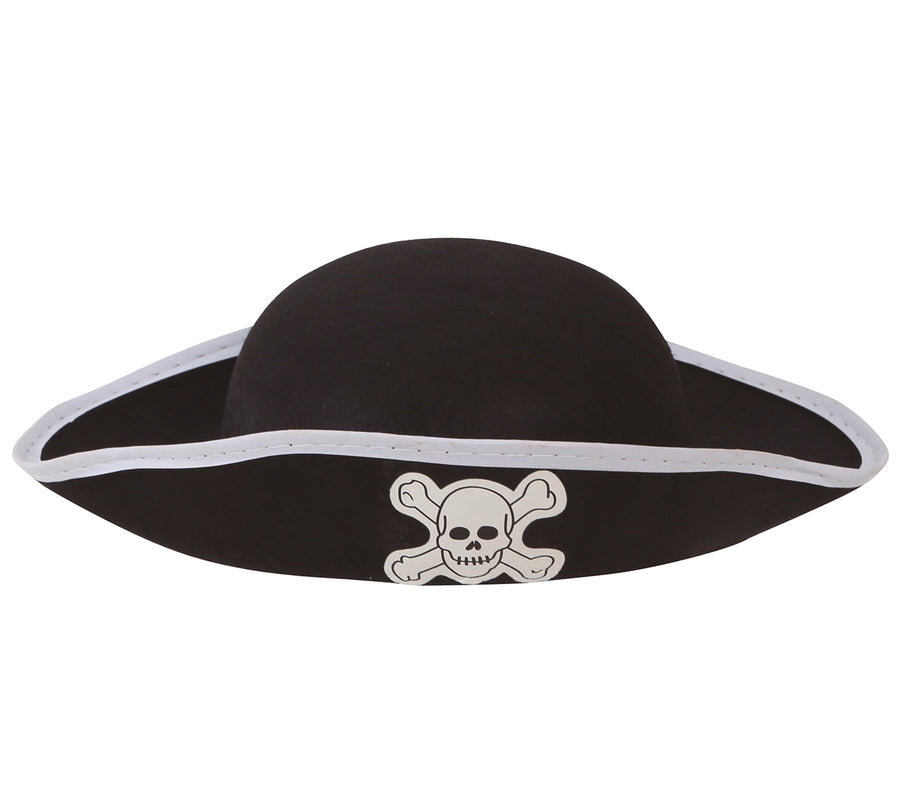 GP13555 – Piratenhut Kinder Karneval Totenkopf – Farbe: Schwarz, Ansicht 2