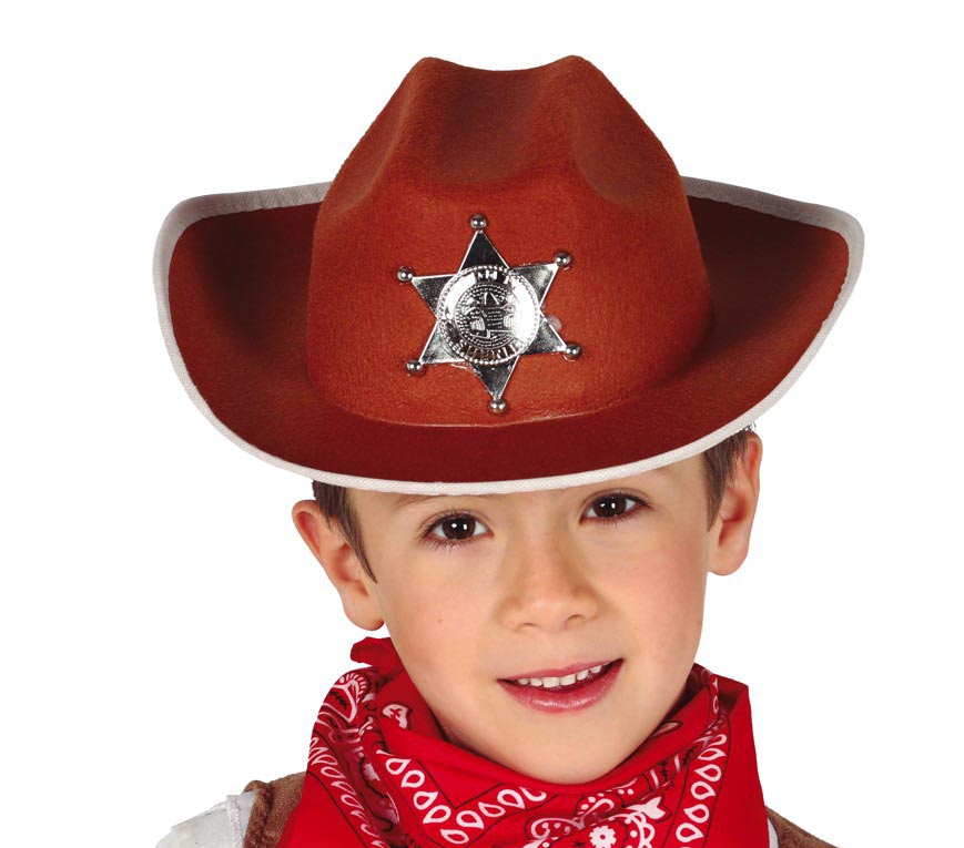 Sheriff Hut für Jungen braun mit Stern