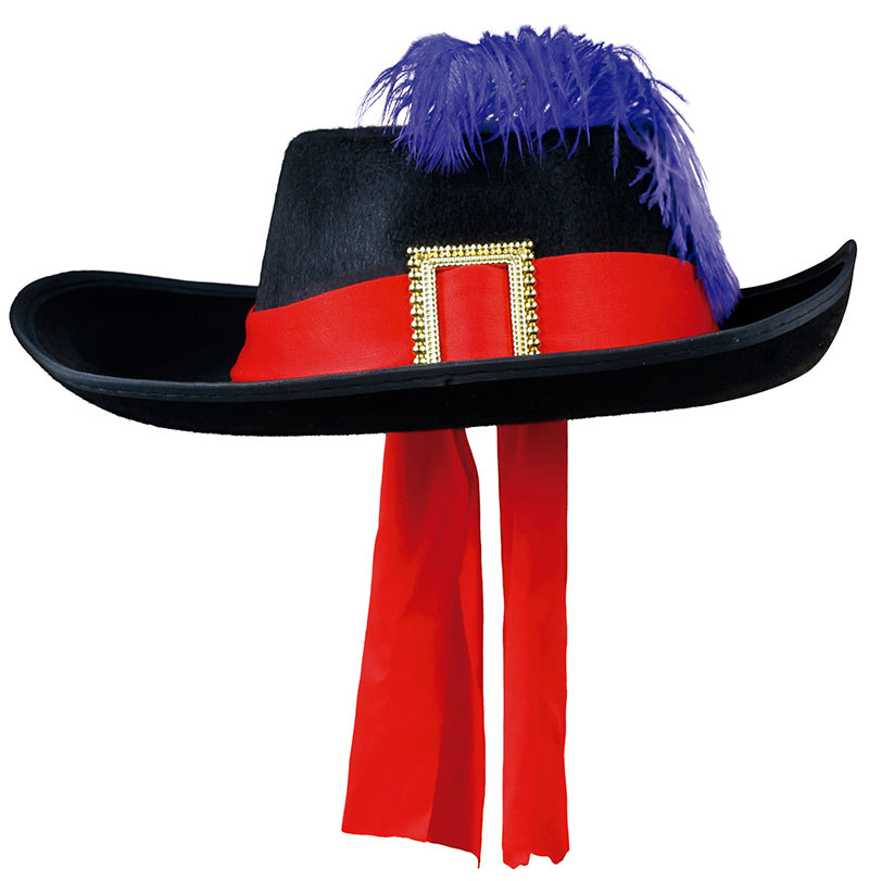 GP13562 – Musketier Hut Zorro Karneval Kostüm – Farbe: Schwarz