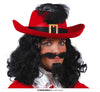 GP13565 – Musketier Hut Karneval Fasching Roter – Farbe: Rot