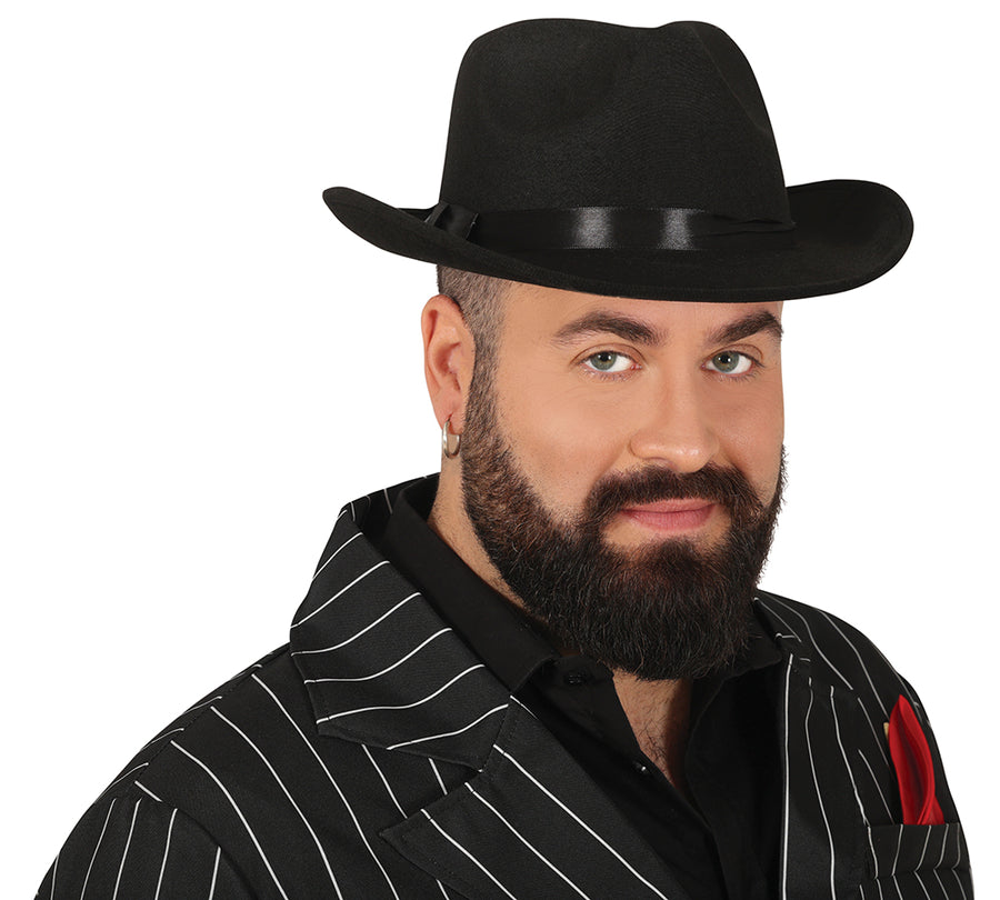 Gangster Hut für Erwachsene schwarz Fedora