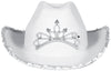 GP13581 – Cowboyhut Karneval Weiß Strass – Farbe: Weiß, Pink