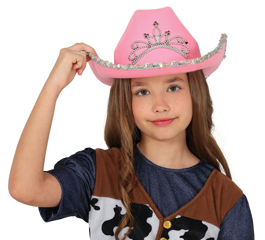 GP13582 – Cowboyhut Kinder Pink Glitzernd – Farbe: Pink, Ansicht 2