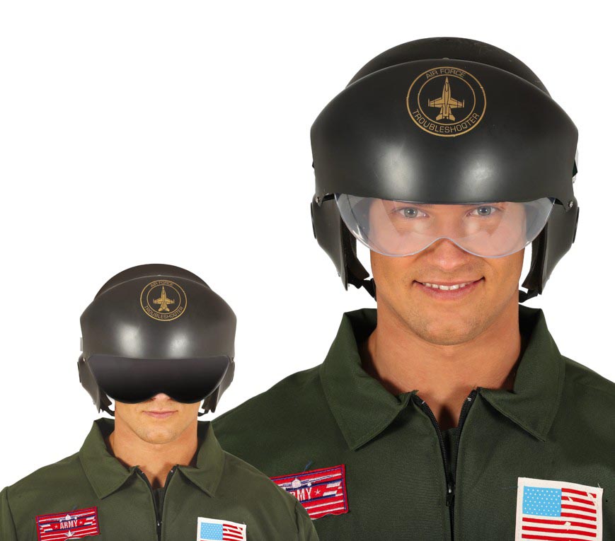 GP13597 – Pilot Karneval Accessoire Retro Fliegerhelm – Farbe: Schwarz