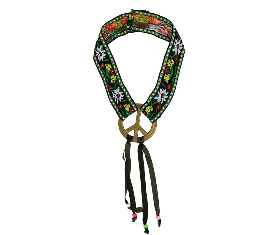 GP13604 – Hippie Stirnband Retro 60s Blumen – Farbe: Mehrfarbig, Ansicht 2