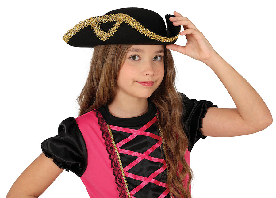 GP13609 – Piratenhut Abenteuer Karneval Kinder – Farbe: Schwarz, Ansicht 2