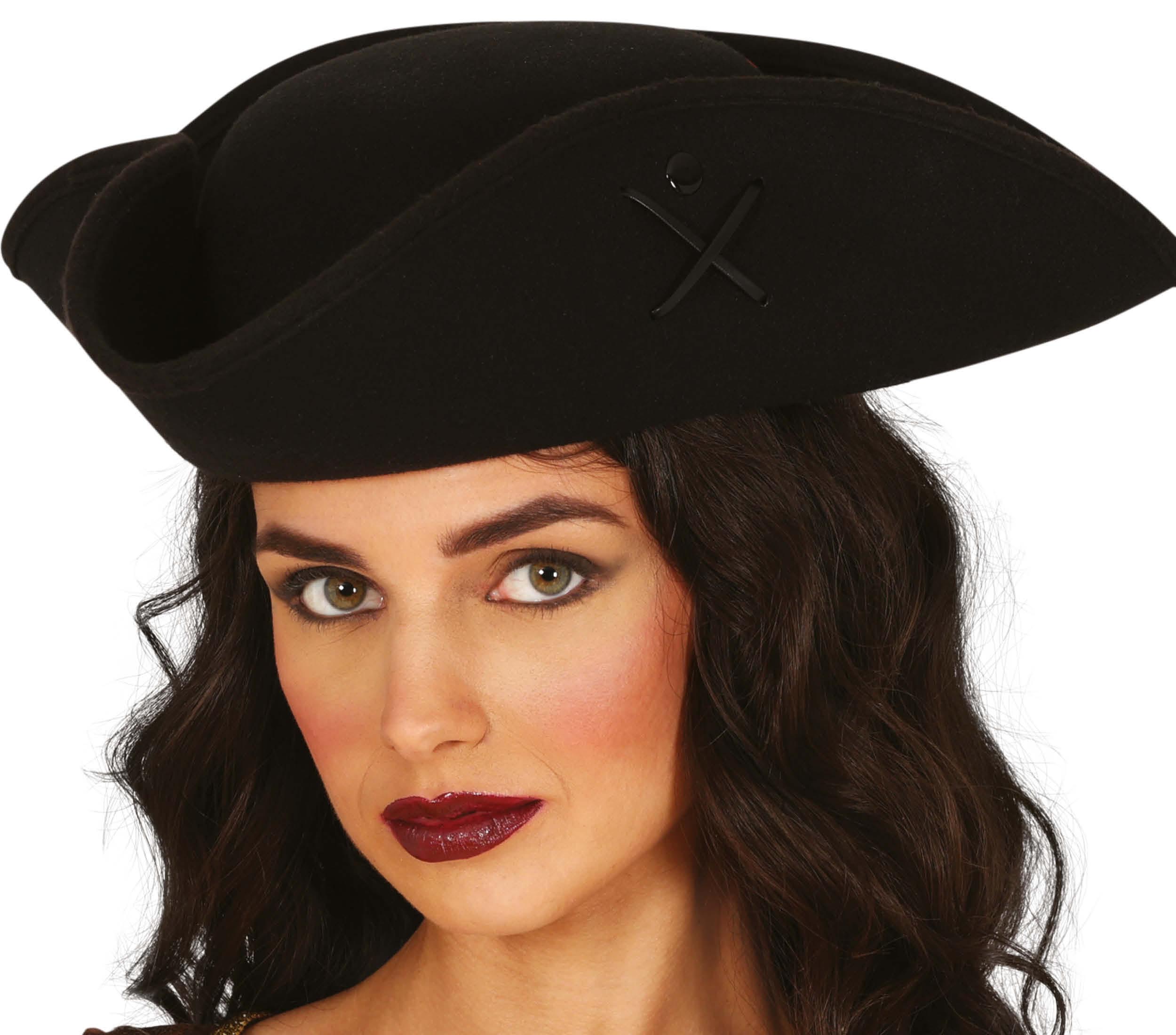 GP13613 – Piratenhut Dreispitz Kostüm Accessoire – Farbe: Schwarz