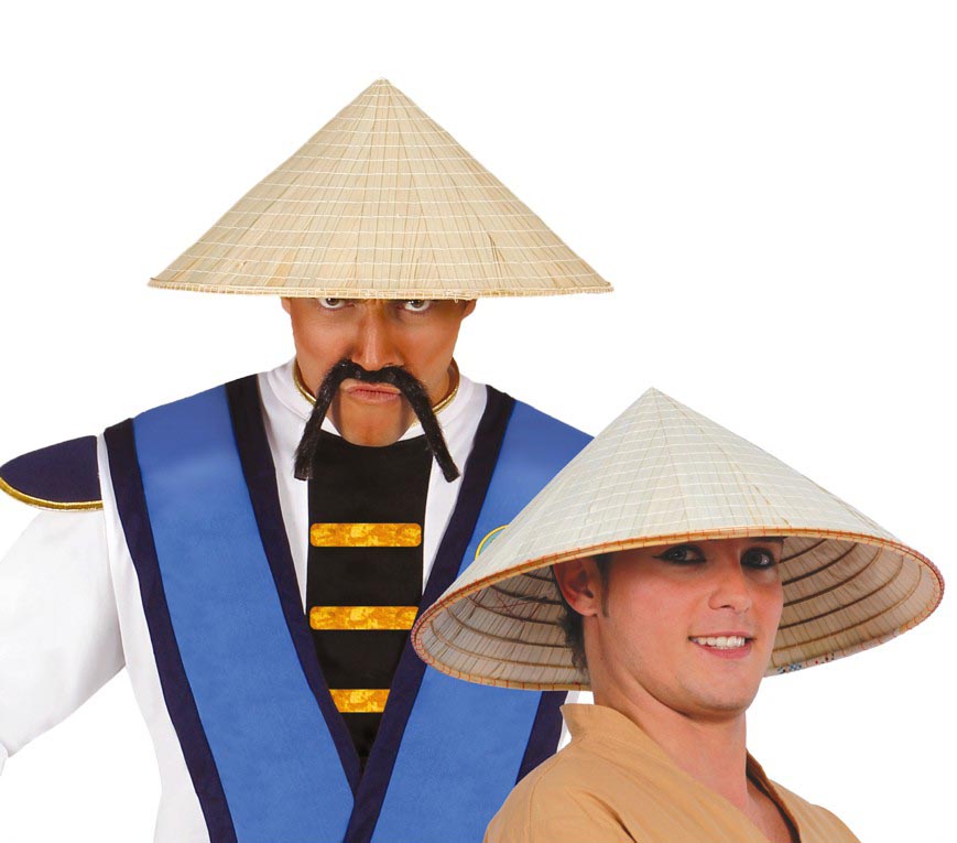 GP13623 – Asien Strohhut Traditionell Kostüm – Farbe: Natural