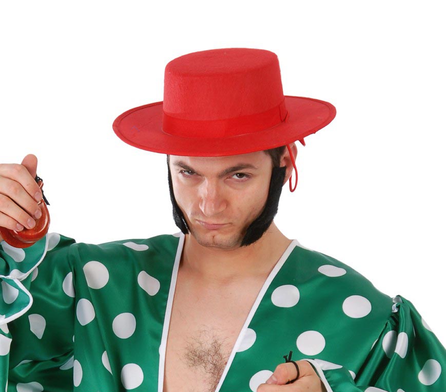Flamenco Hut für Herren rot mit Hutband