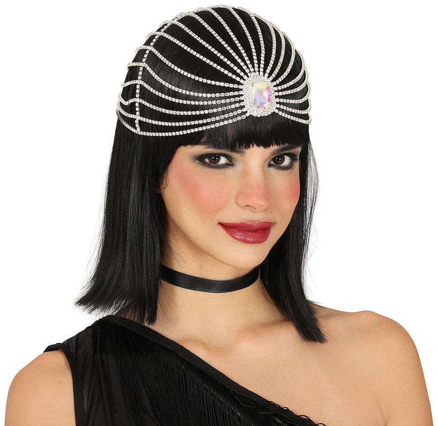GP13642 – Prinzessin 20er Jahre Kopfschmuck – Farbe: Silber, Ansicht 2