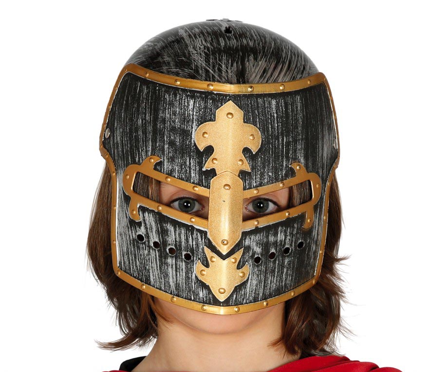 GP13112 – Ritterhelm Mittelalter Historisches Kostüm – Farbe: Silber/kinder