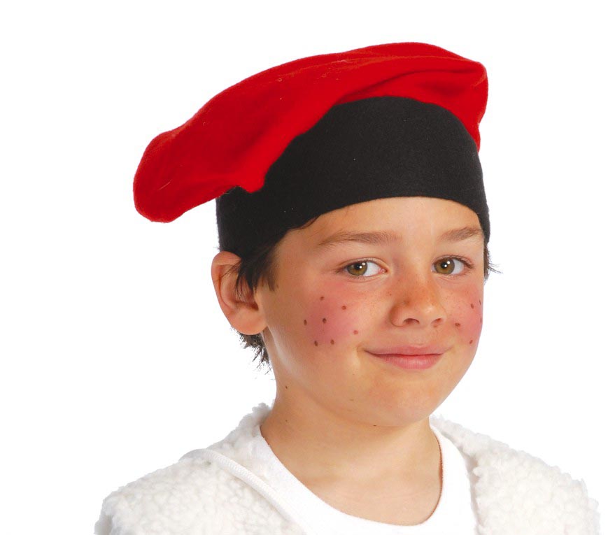 GP13700 – Kastanienverkäufer Barretina Hut Rot Schwarz – Farbe: Rot
