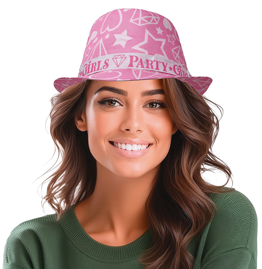 Party Girls Hut für Erwachsene pink Fedora