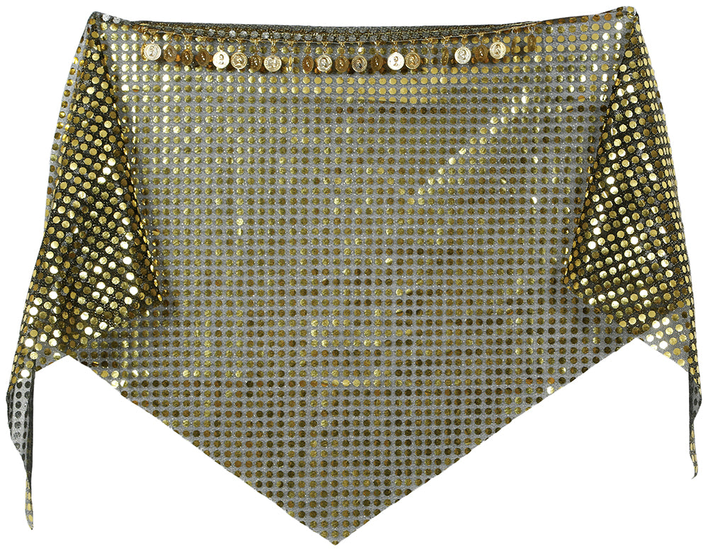 GP13741 – Karneval Wahrsagerin Kopfbedeckung Mit Goldmünzen – Farbe: Gold