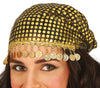 GP13741 – Karneval Wahrsagerin Kopfbedeckung Mit Goldmünzen – Farbe: Gold